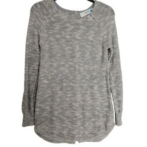 Sparrow‎ Women's Marled Cable Knit Boho Earthy Casual Sweater Button Detail XS